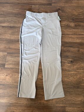 Men Champro Light Gray Athletic Baseball Pants with Black Side Stripe BRAND NEW